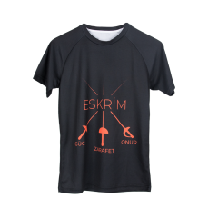 Güç Zarafet Onur - Siyah Baskılı Tshirt S