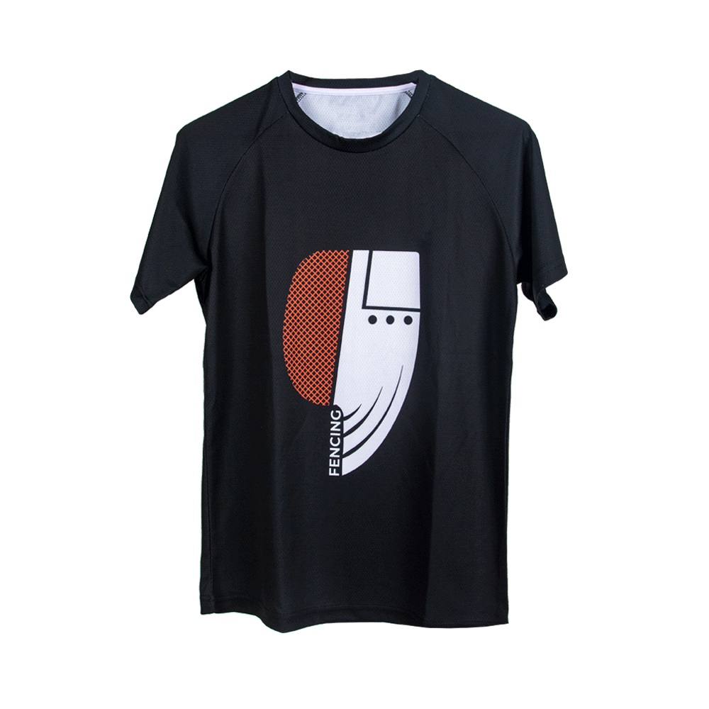 Fecing Mask - Siyah Baskılı T-Shirt M