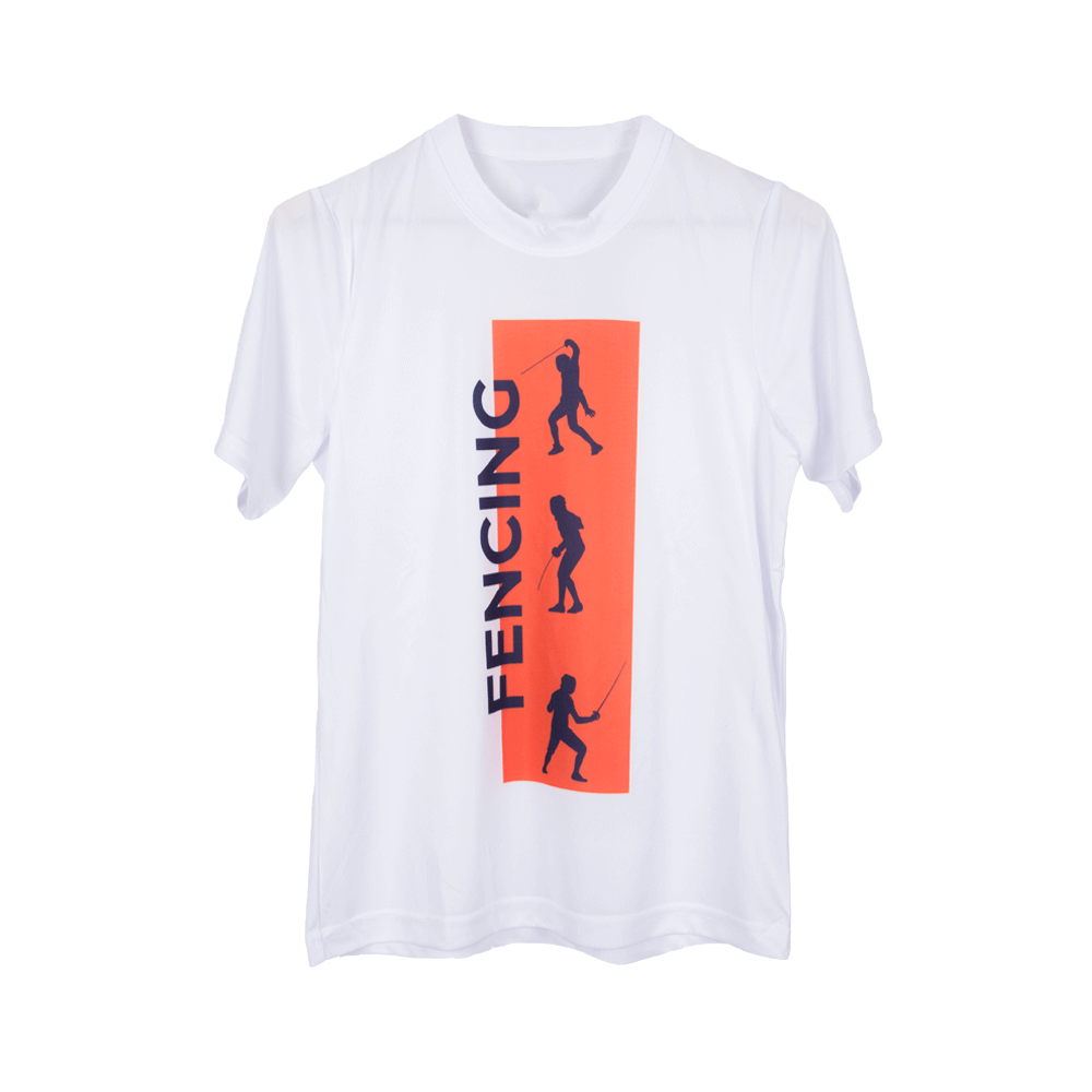 3 Branş Eskrimci Figürlü Baskılı Tişört M