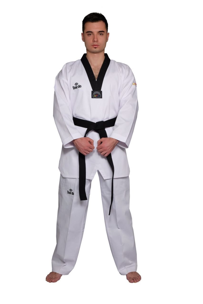 Daedo Taekwondo Elbisesi Fitilli Siyah Yaka TA 1021 130