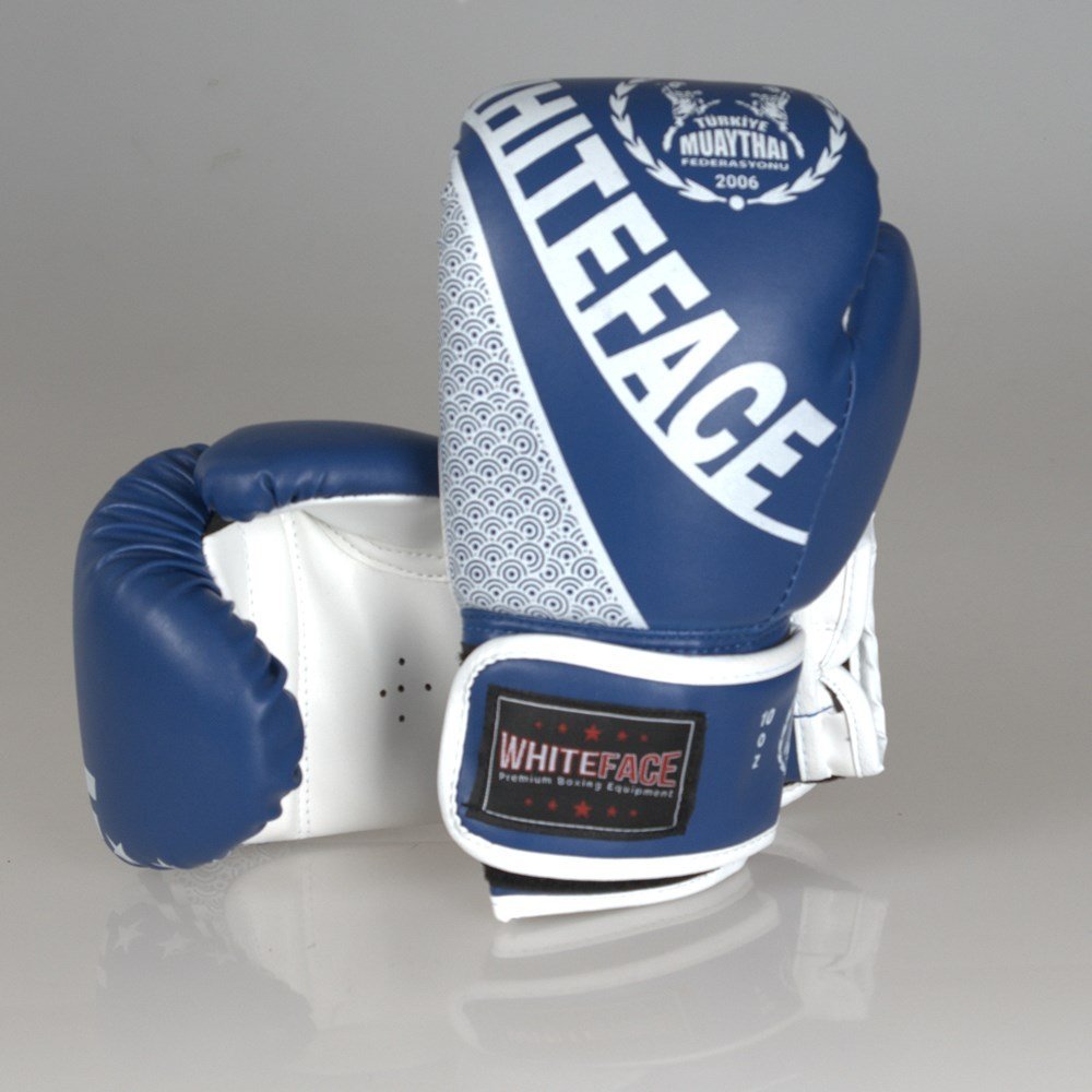 Whiteface Muay Thai Federasyon Onaylı Müsabaka Elidveni Mavi 10oz