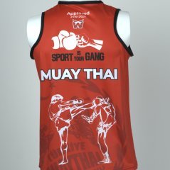Whiteface Muay  Thai Tshirt Atlet Federasyon Onaylı Müsabaka Atleti Kırmızı XL